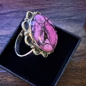 Pink Turquoise Statement Ring